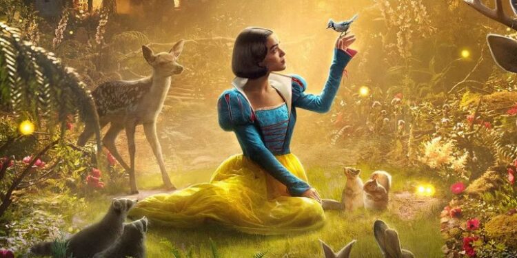 اولین پوستر فیلم Snow White ریچل زگلر در میان حیوانات را نشان می‌دهد